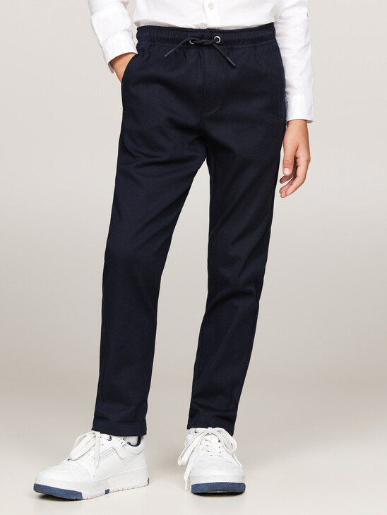 Pull-On Drawstring Straight Leg Trousers