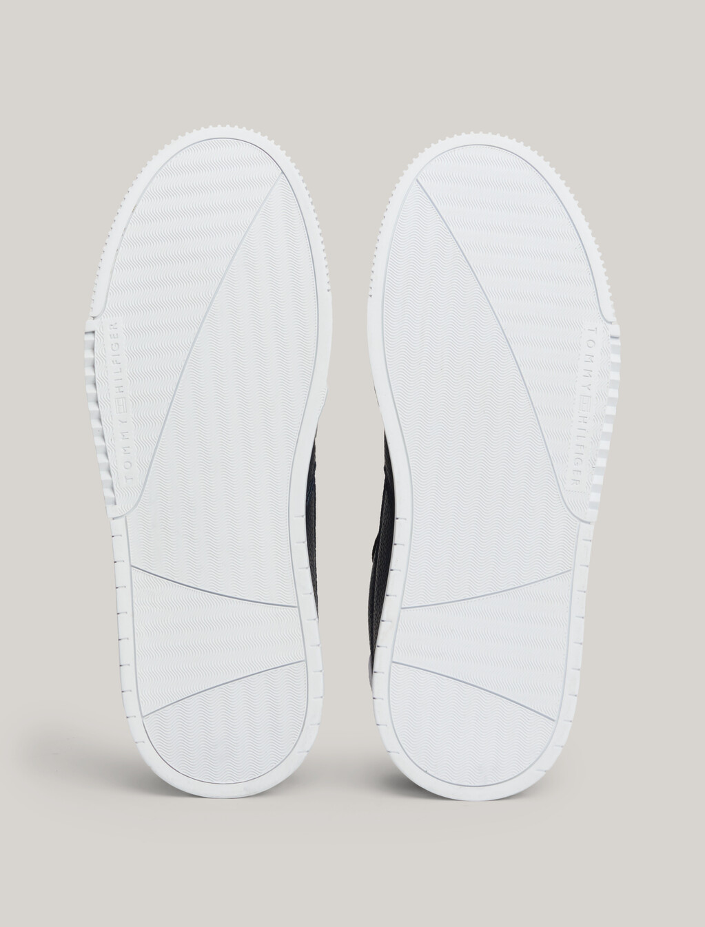 Signature Tape Textured Leather Trainers, Desert Sky, hi-res