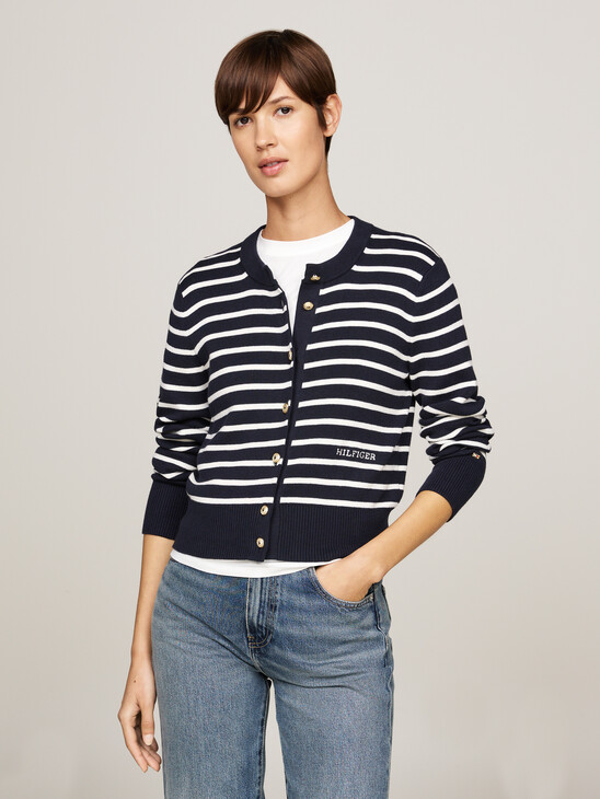 Stripe Slim Cardigan