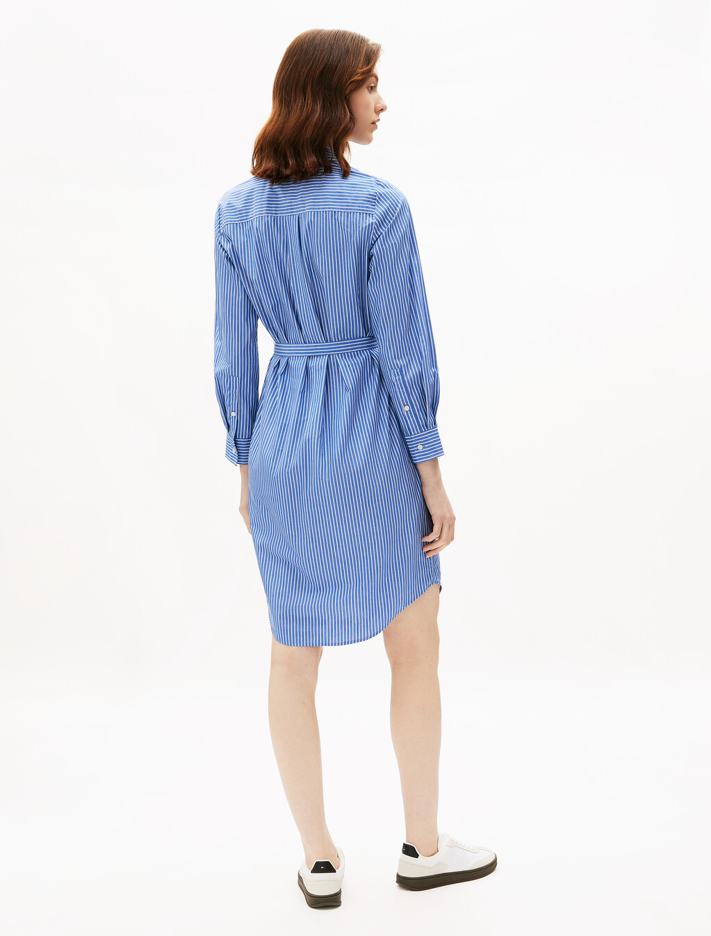 Asia Fit Essential Poplin Shirt Dress, Blue Stp, hi-res