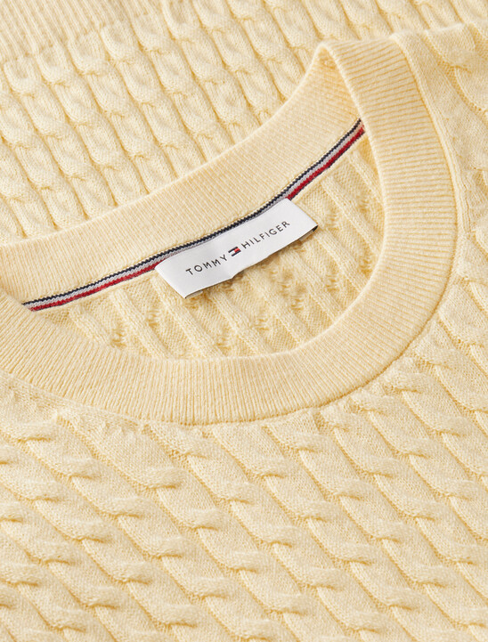 Cable Knit Crest Short Sleeve Jumper