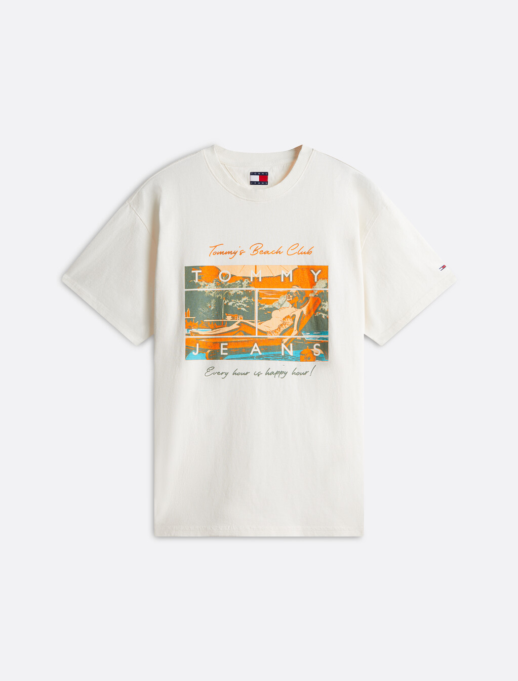Relaxed Beach Club Graphic T-Shirt, Ancient White, hi-res