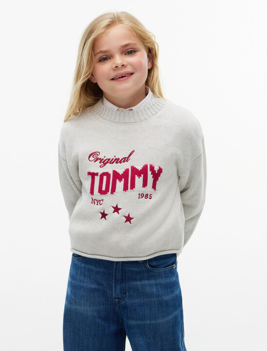 Star Embroidery Relaxed Balloon Sleeve Jumper