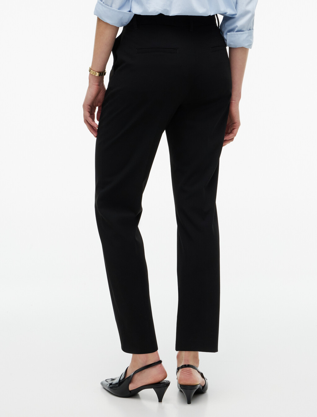 Travel Slim Straight Leg Trousers, Black, hi-res