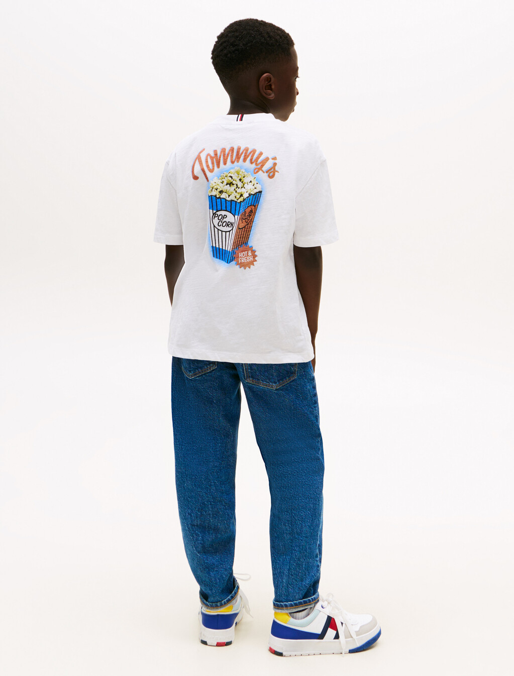 Photo Print Slub T-Shirt, White, hi-res