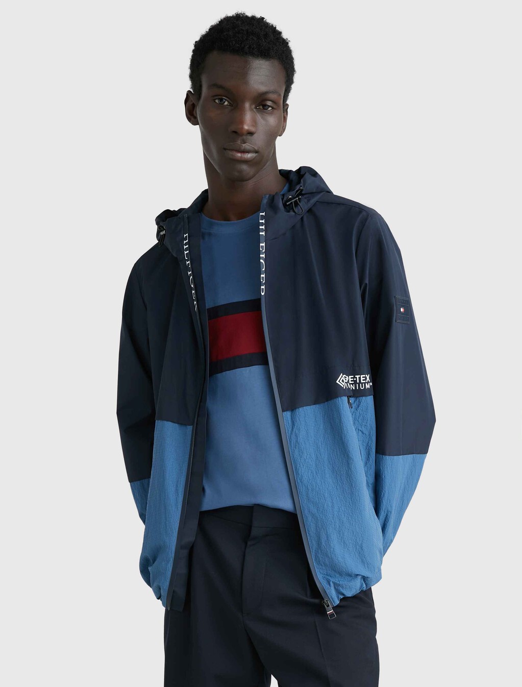 GORE-TEX Colour-Blocked Hooded Jacket, Desert Sky, hi-res