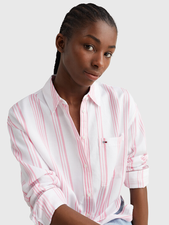 TIE-FRONT STRIPE SHIRT TIE-FRONT STRIPE SHIRT