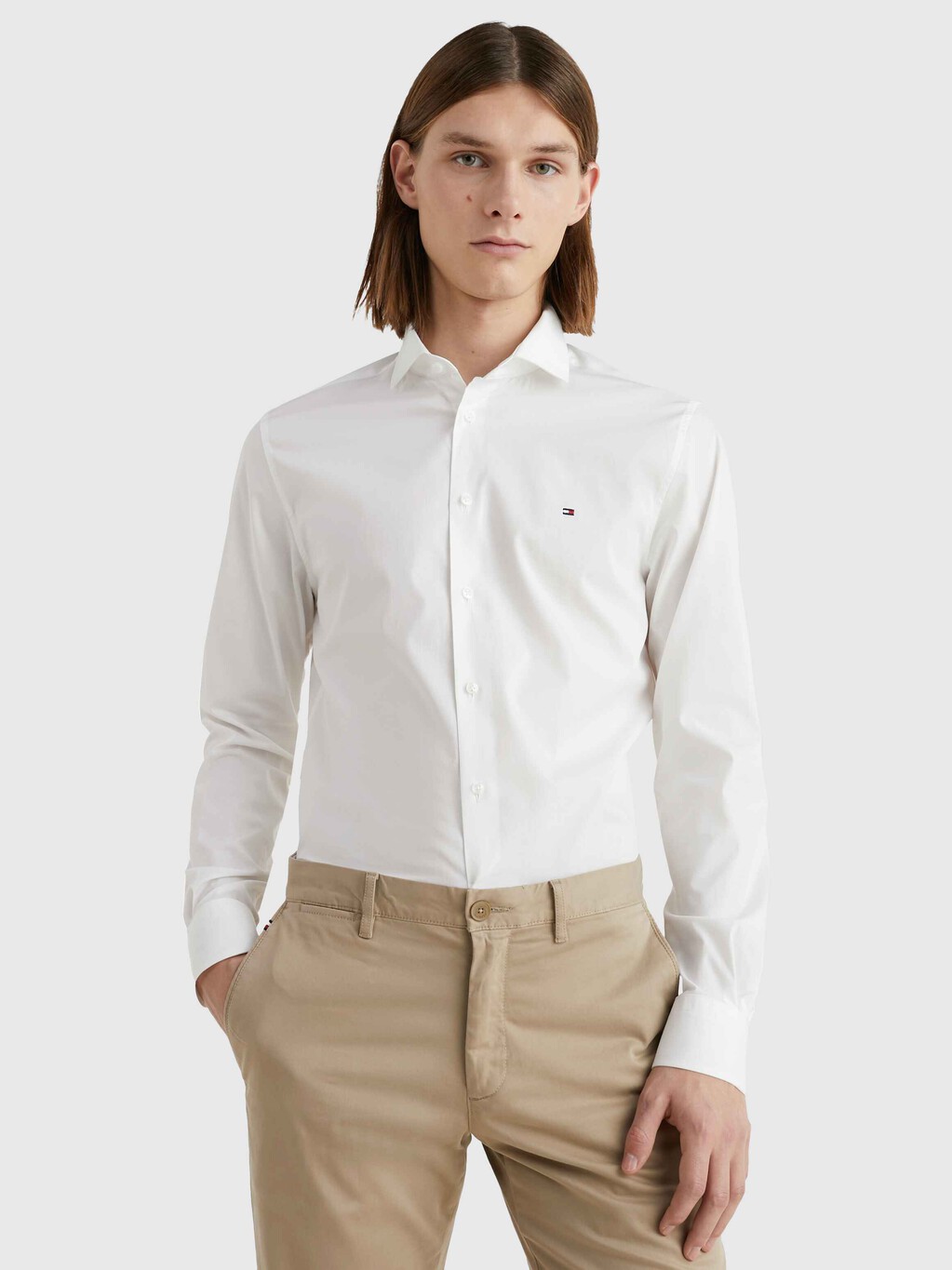 TH Flex Poplin Shirt, Bright White, hi-res