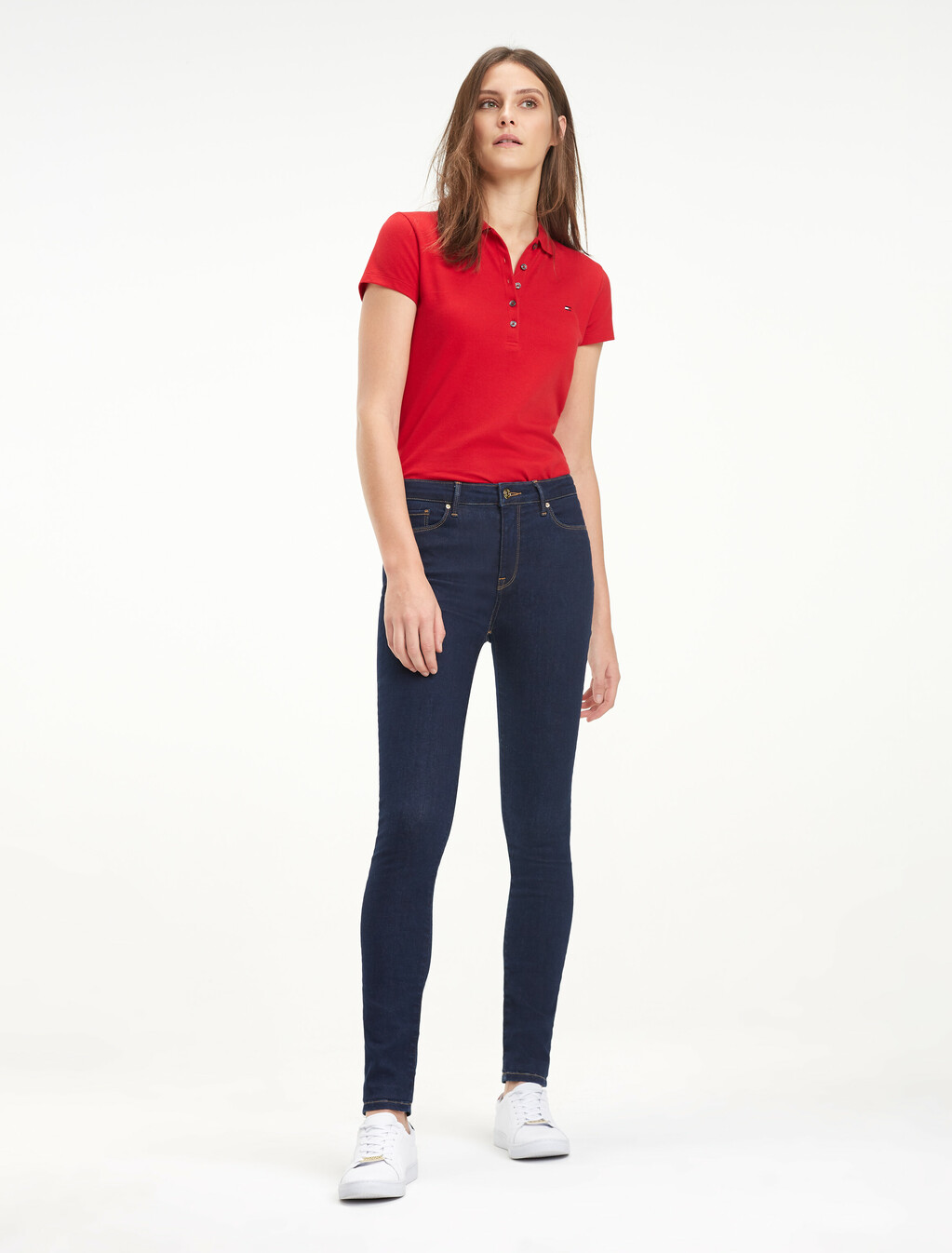 Heritage Slim Fit Polo Shirt, APPLE RED, hi-res