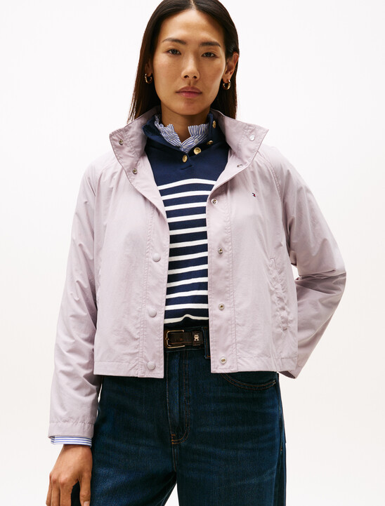 Cropped Nylon Windbreaker