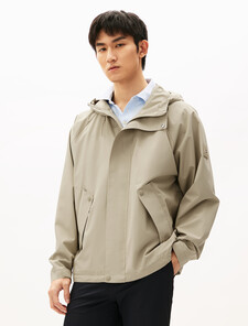 Technical Hooded Jacket, Sandalwood, hi-res