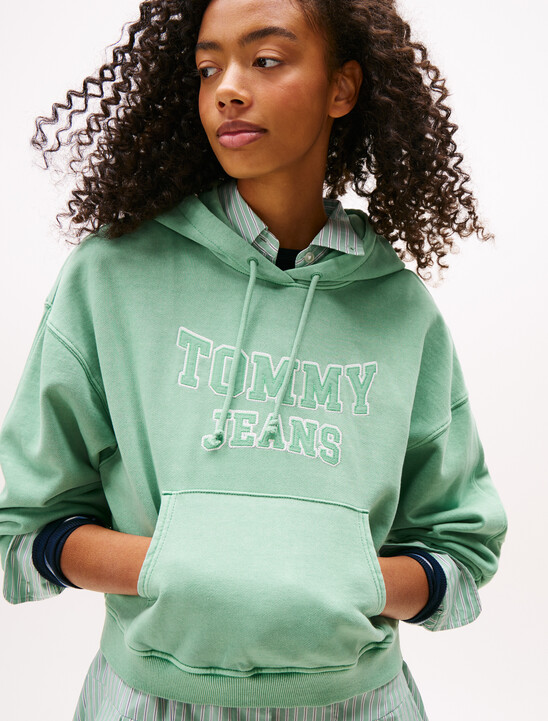 Varsity Appliqué Logo Boxy Hoody