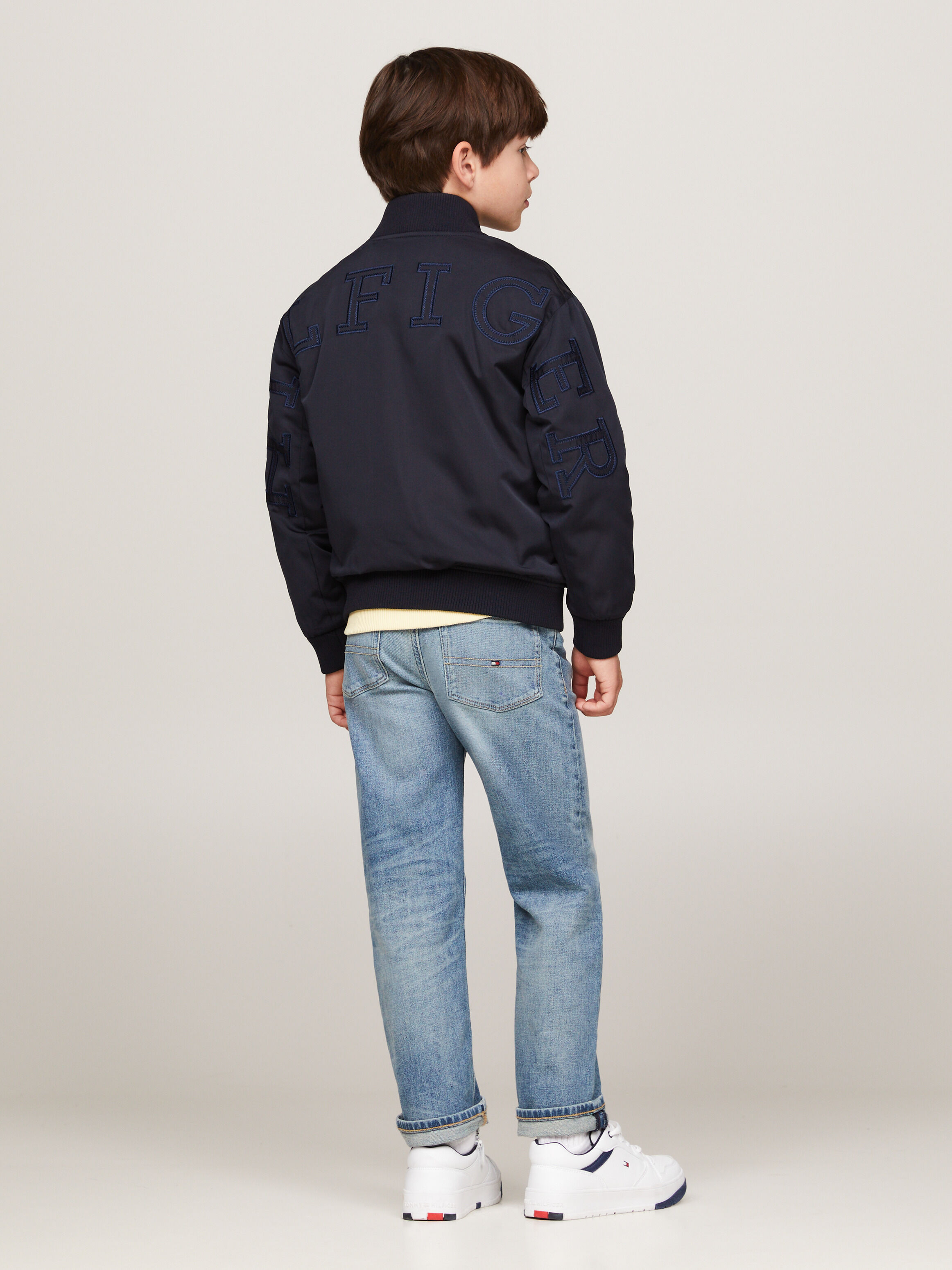Hilfiger Monotype Back Logo Padded Bomber Jacket blue Tommy Hilfiger