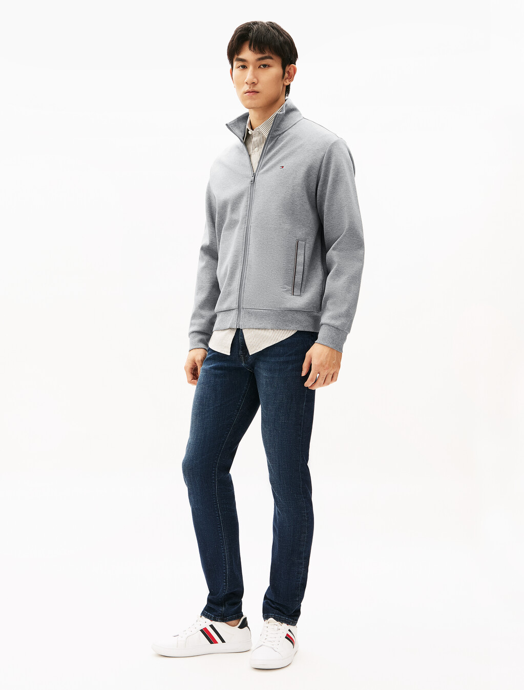 Intechno Zip Thru Sweatshirt, Medium Grey Heather, hi-res