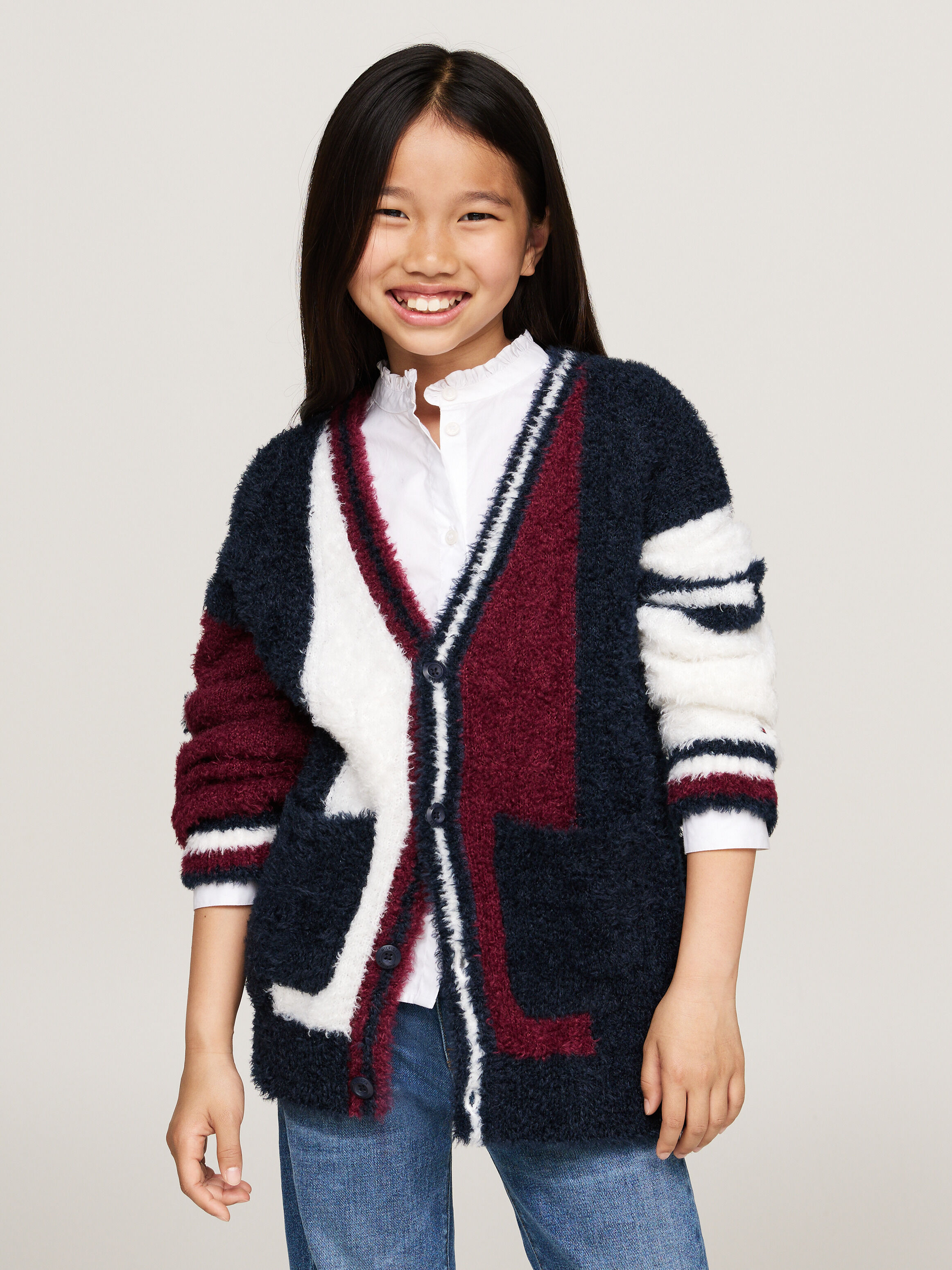 Girls Global Stripe Cardigan