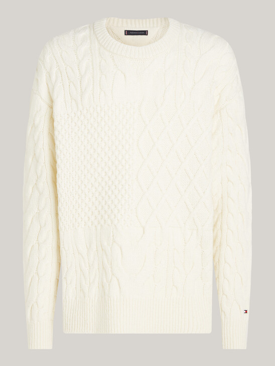 Wool Rich Cable Knit V-Neck Jumper