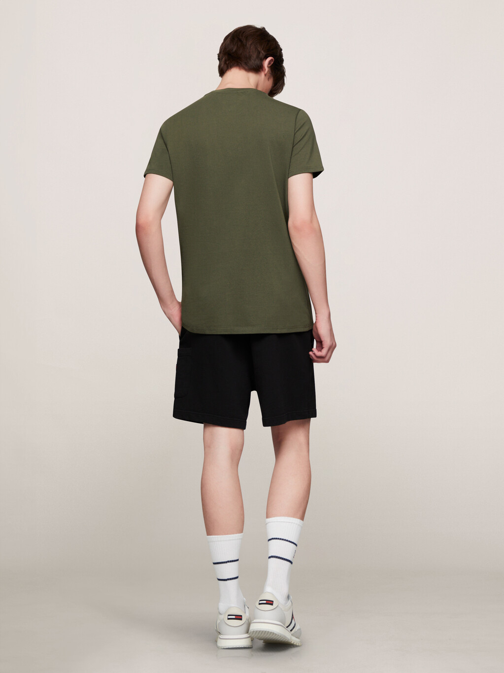 Debossed Tommy Logo T-Shirt, Fatigue Green, hi-res