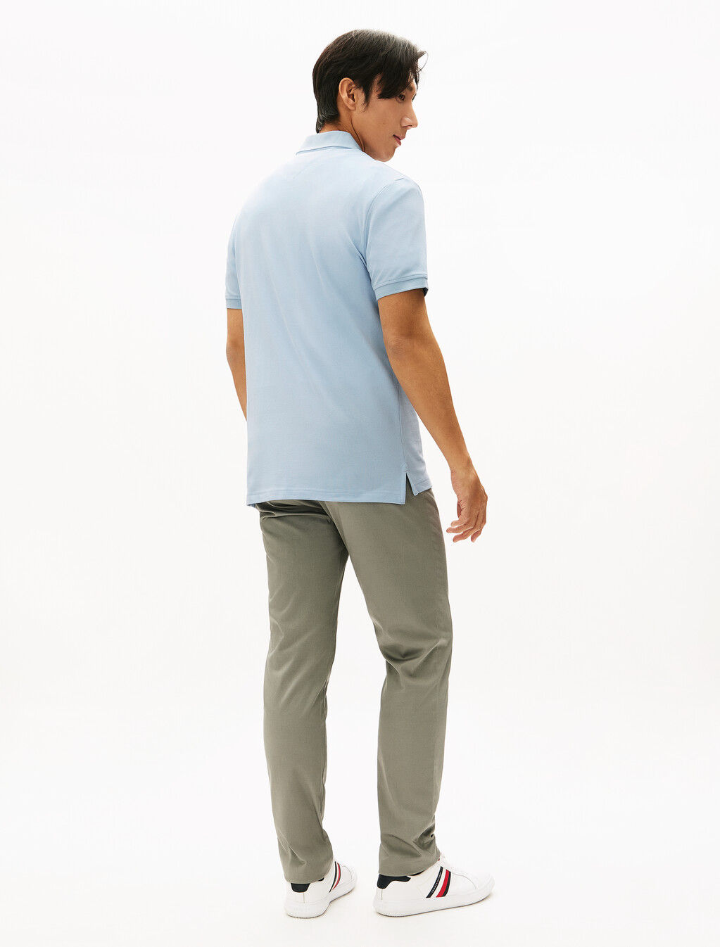 拼色翻領 Polo 衫, Breezy Blue, hi-res