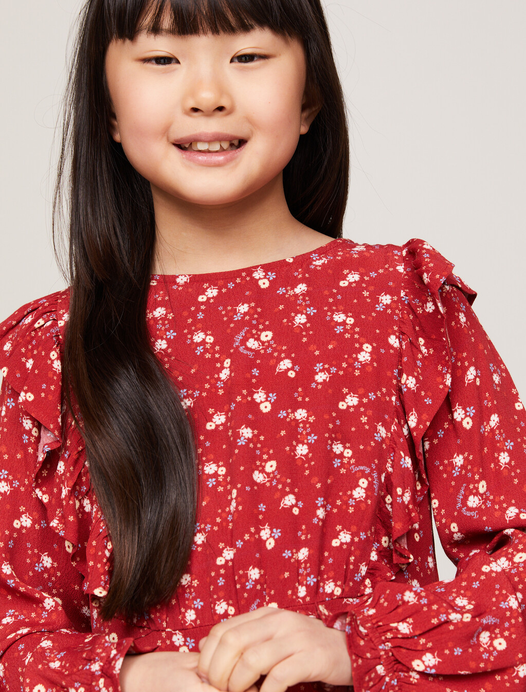 Mountain Floral Print Fit And Flare Dress, Dark Magma Allover Flower, hi-res
