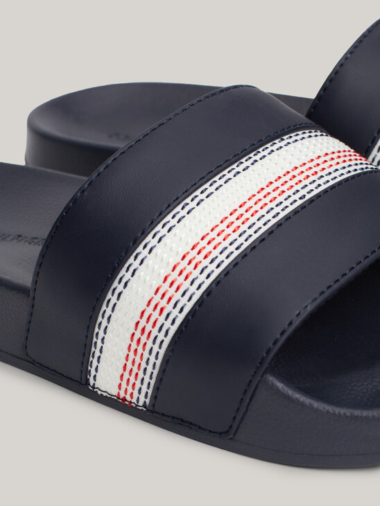 Global Stripe Topstitch Pool Slides