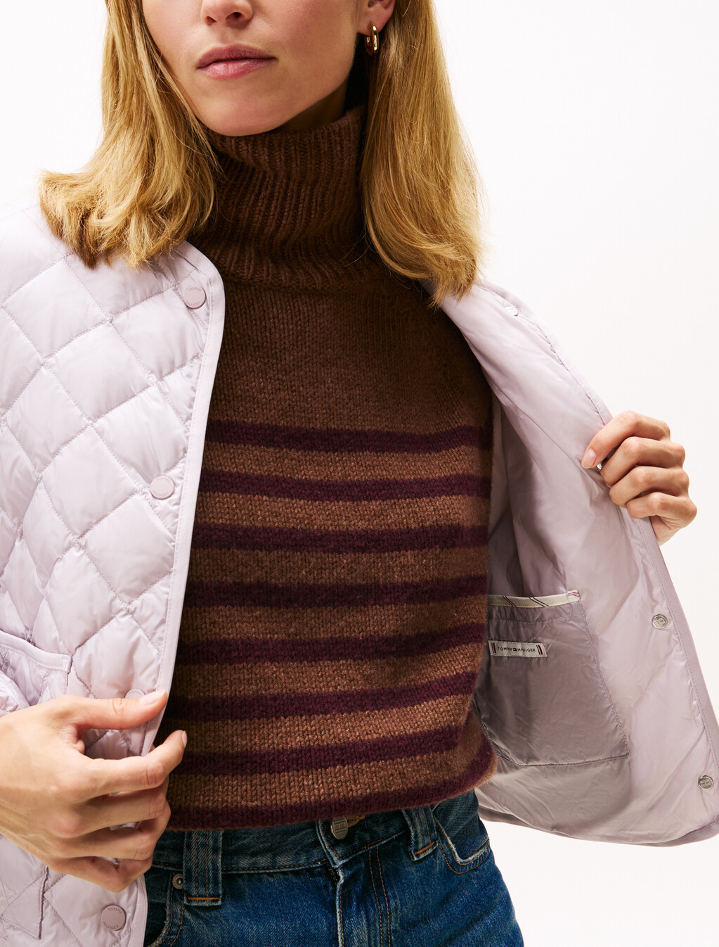 Lightweight Down Quilted Jacket, Lilac Dusk, hi-res