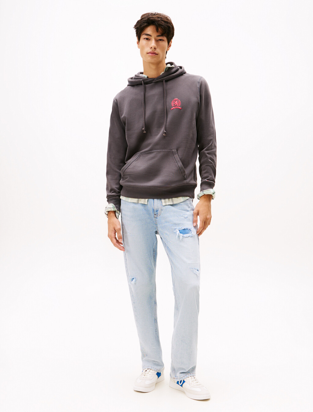 Heritage 徽章後背標誌連帽衛衣, Washed Black, hi-res