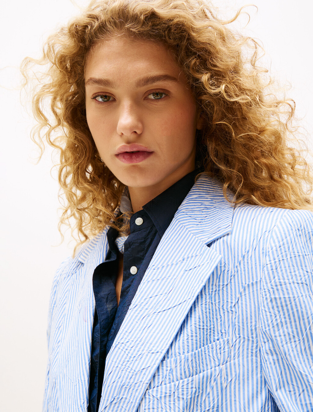 The Runway Collection Oversized Stripe Blazer, Blue Stripe, hi-res