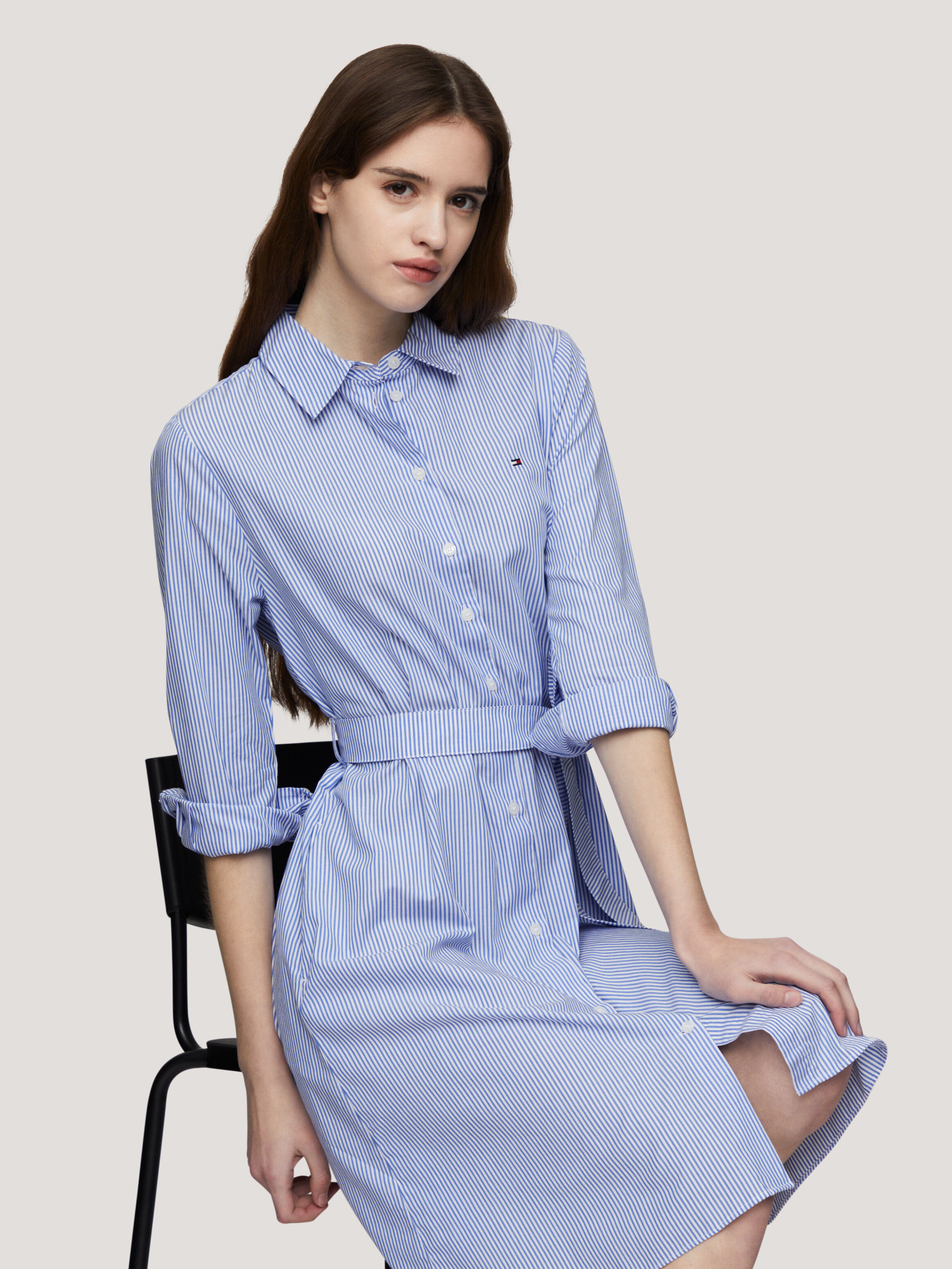 Stripe Belted Shirt Dress blue Tommy Hilfiger