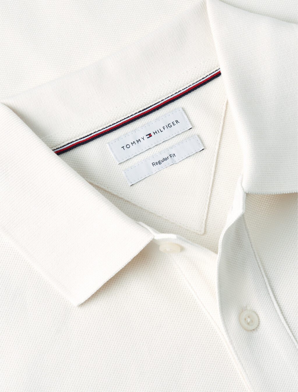 Regular Fit Logo Stripe Polo Shirt, Ivory Petal, hi-res