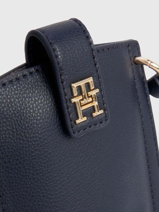 SNAP-BUTTON MONOGRAM PHONE POUCH
