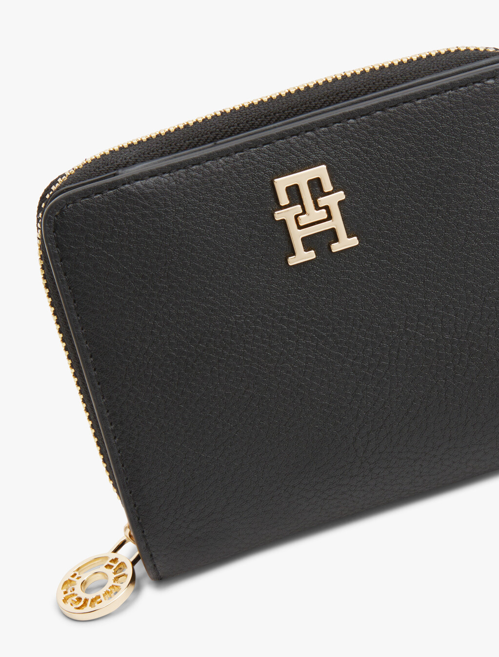TH Monogram 拉鍊銀包, Black, hi-res