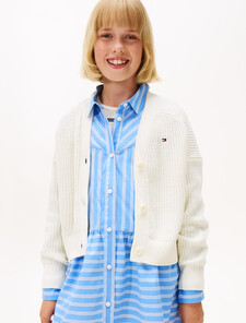 Chenille Relaxed V-Neck Cardigan, Ivory Silk, hi-res