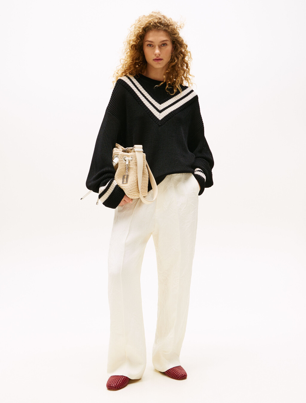 The Runway Collection Oversized Tailored Trousers, Calico, hi-res