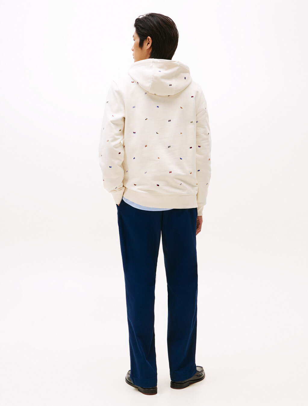 All Over Flags Hoodie, Ivory Petal, hi-res