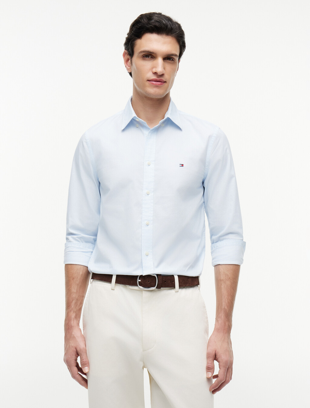 Slim Flex Micro Print Poplin Shirt, Sweet Blue / Allover, hi-res