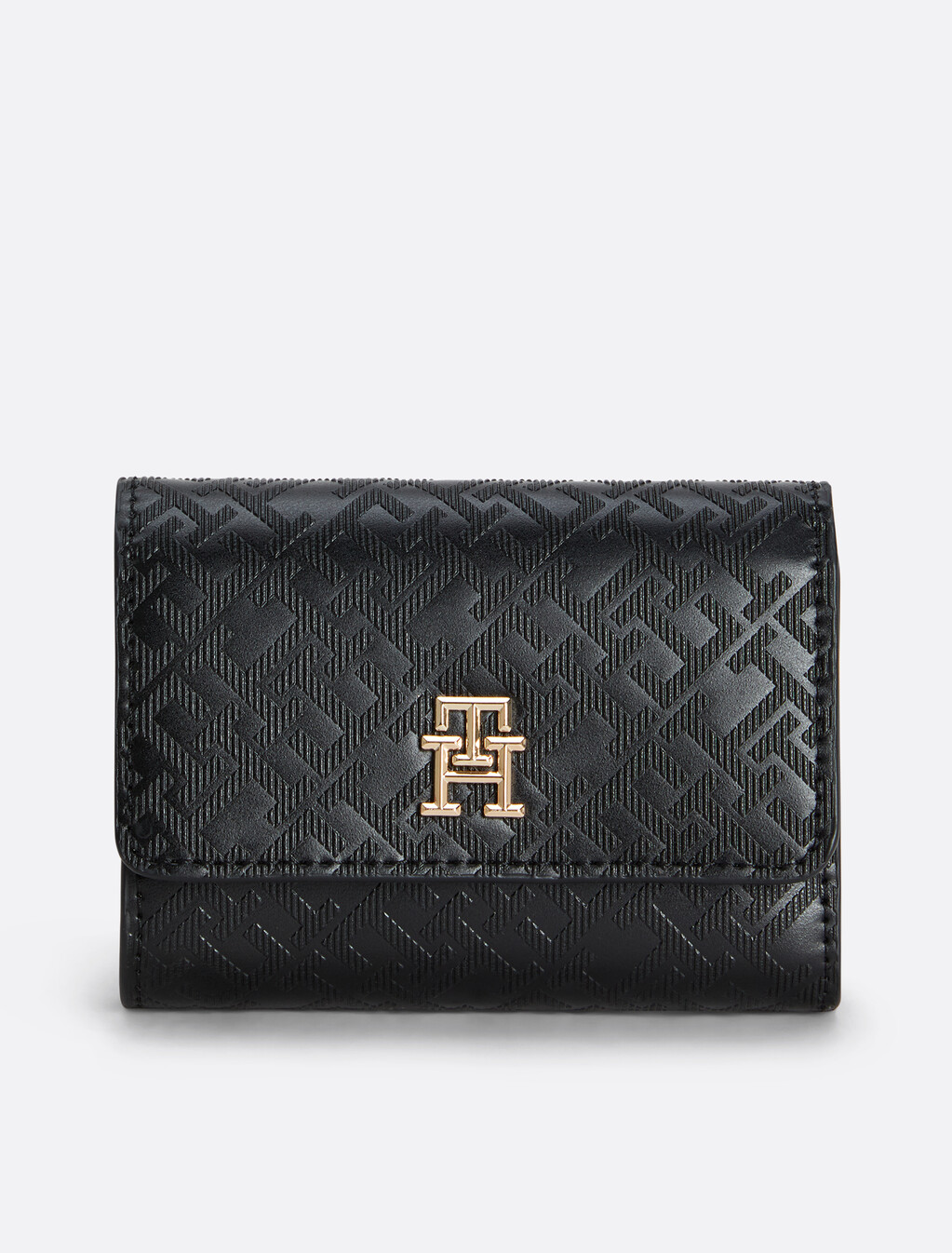 TH Monogram 三摺式銀包, Black, hi-res