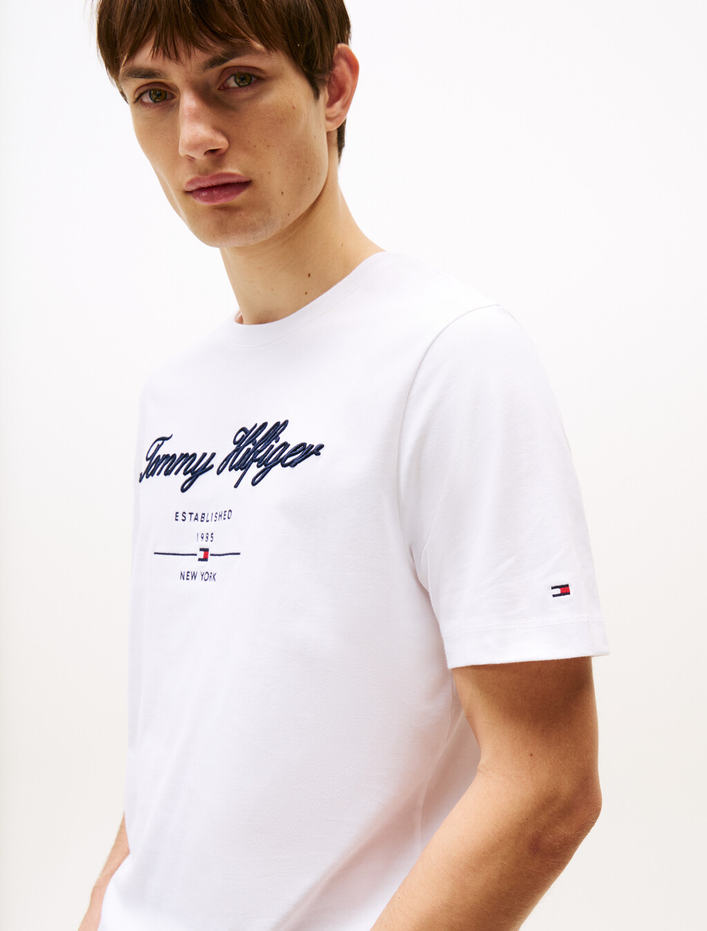 Exclusive Script Logo Jersey T-Shirt, White, hi-res