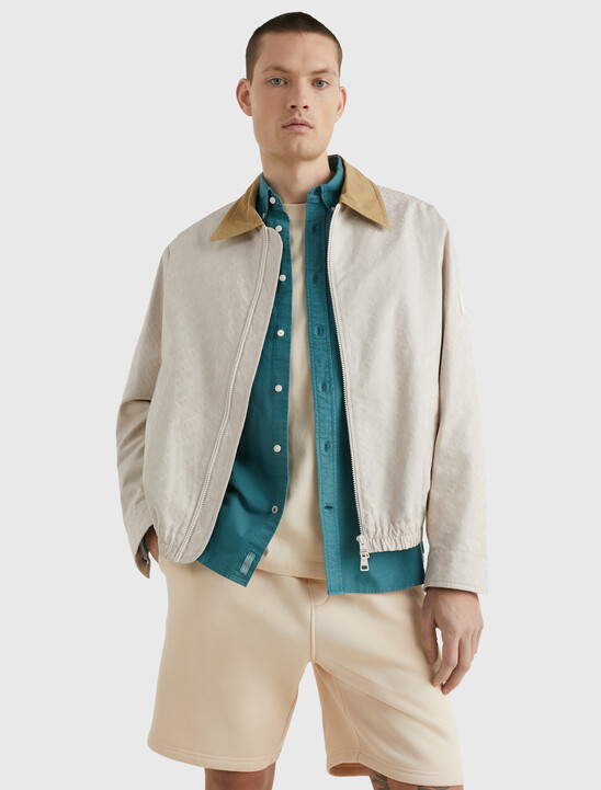 TH Monogram Contrast Collar Jacket