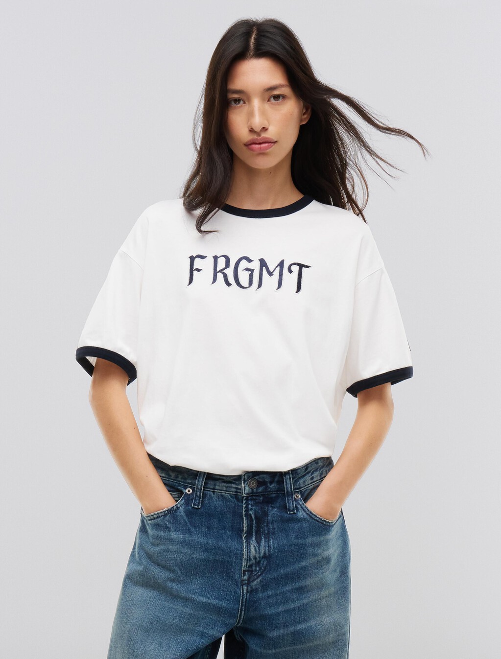 Relaxed Jersey Ringer T-Shirt, Ecru, hi-res