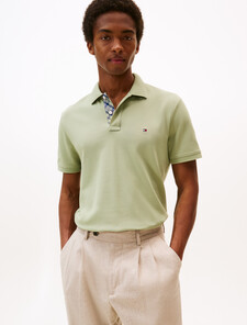 Tartan Placket Regular Polo, Earth Sage, hi-res