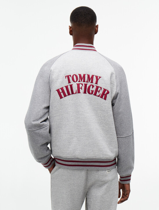 Padded Terry Relaxed Bomber Jacket