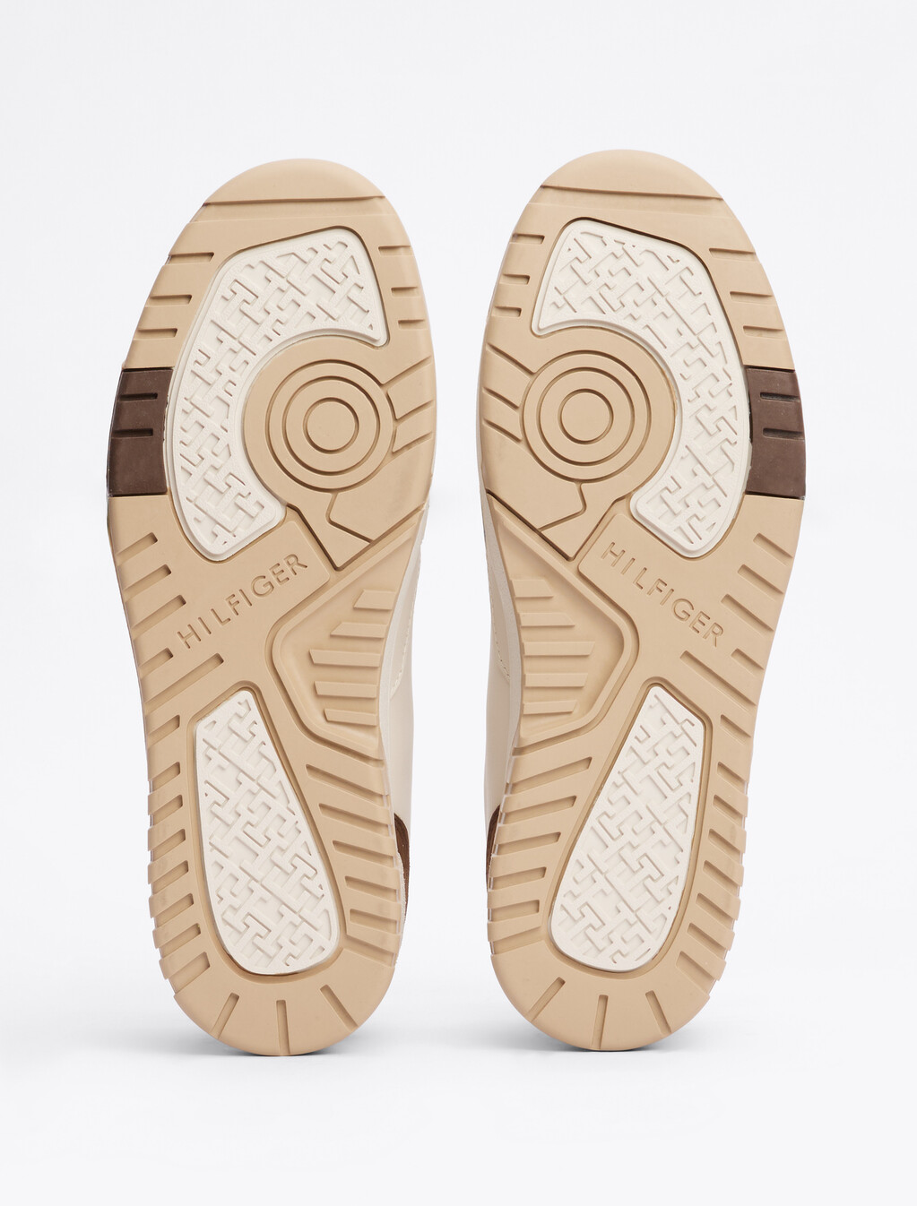 Leather Mixed Texture Basketball Trainers, Alabaster, hi-res