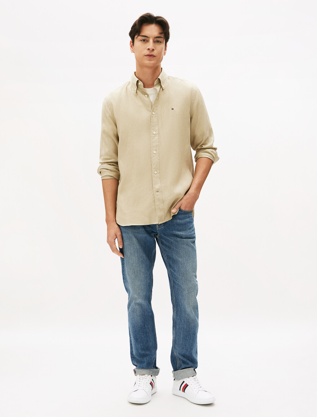 Contrast TH Monogram Embroidery T-Shirt, Ivory Petal, hi-res