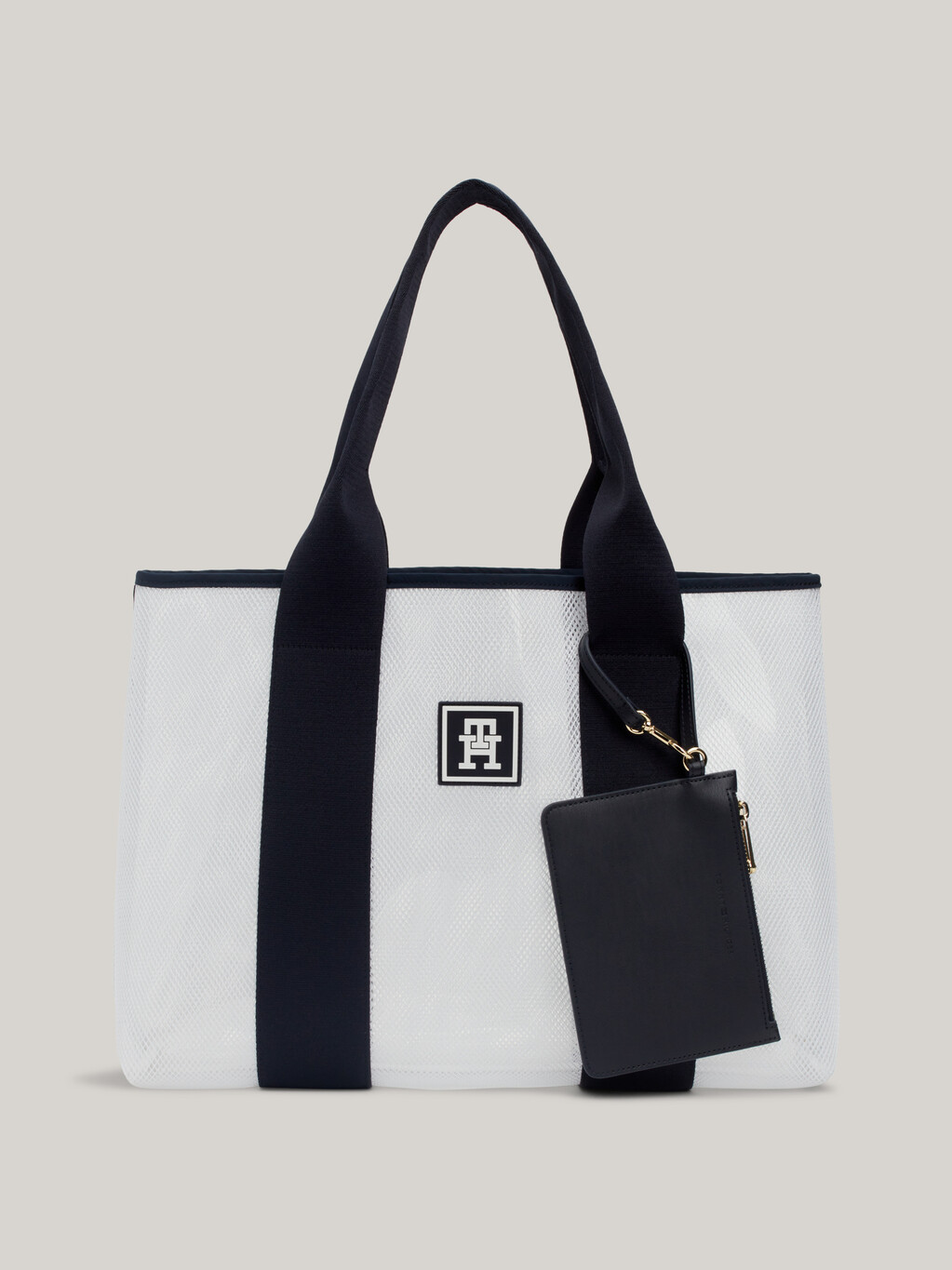 Hilfiger Monotype Small Mesh Tote, Space Blue, hi-res