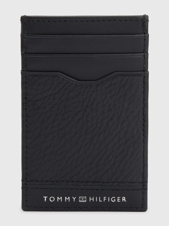 MIXED TEXTURE LEATHER CARD HOLDER