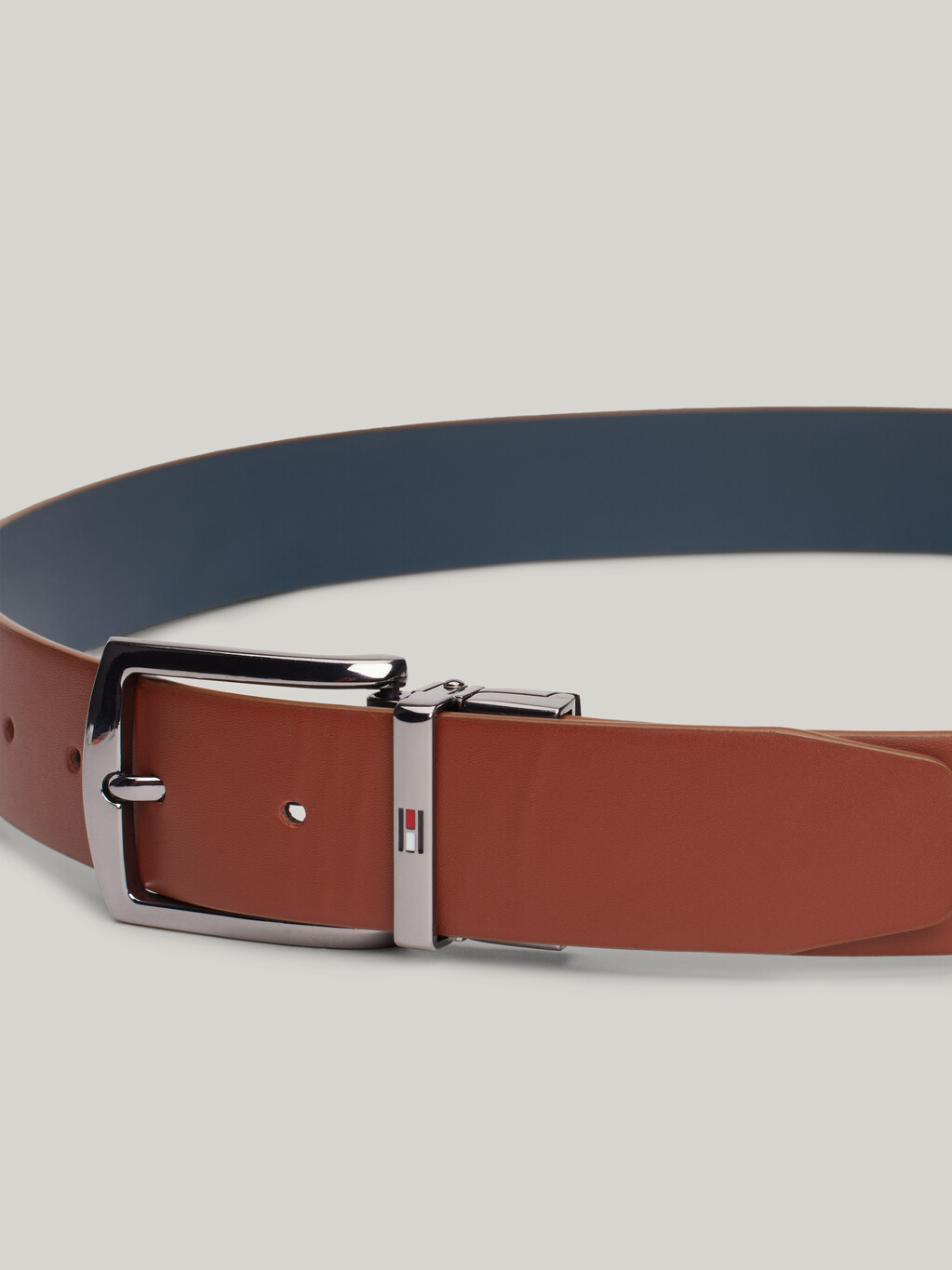 Denton Reversible Square Buckle Leather Belt, Military Denim / Tan, hi-res