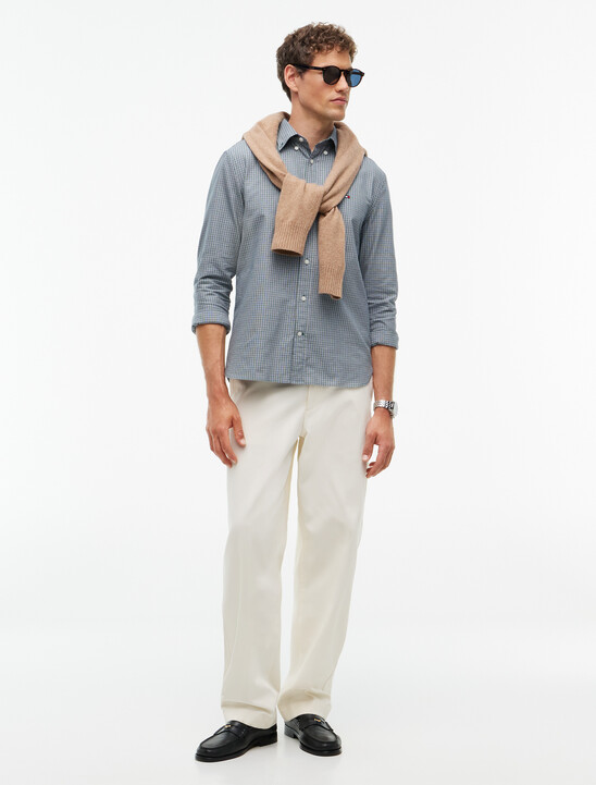 Regular Fit Micro Tartan Oxford Shirt