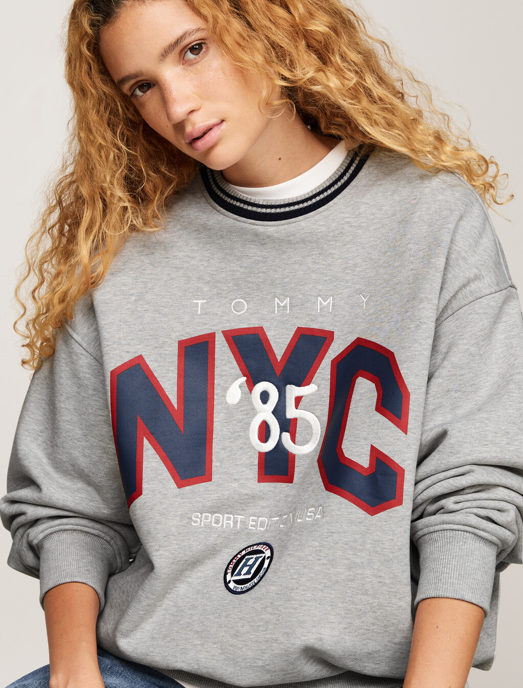 Tommy Jeans x Game Day 衛衣, Lt Grey Htr, hi-res
