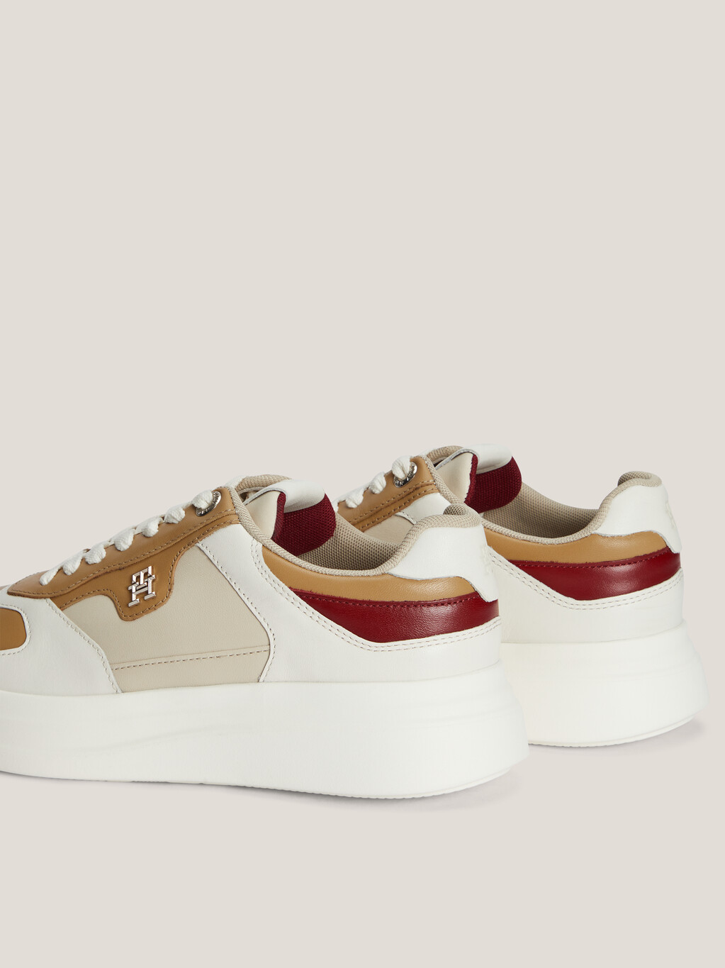 Lux Pointy Monogram Court Sneakers, Classic Khaki, hi-res