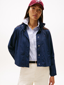 Cropped Nylon Windbreaker, Dark Night Navy, hi-res